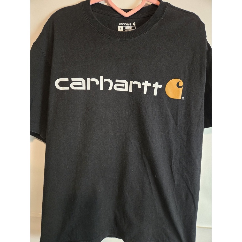 Carhartt T-shirt Sz Sm Black Loose Fit Short Sleeve Crew Neck Outdoor Workwear
